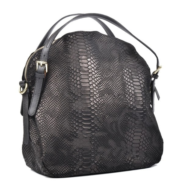 Czarna torebka skórzana Carla Ferreri Hobo-image-2