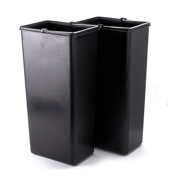 Stalowy kosz na śmieci 2x20 l do segregacji odpadów/z pedałem w kolorze matowego srebra   Tri Selectif – MSV-image-4