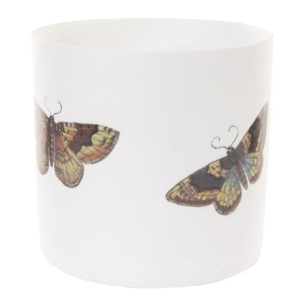 Doniczka porcelanowa z brązowymi motylami SHISHI Butterfly, wys. 12,5 cm