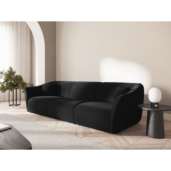 Czarna aksamitna sofa 292 cm Tokyo – Cosmopolitan Design-image-1