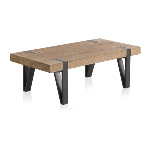 Drewniany stolik z metalowymi nogami Geese Pina, 120x60 cm