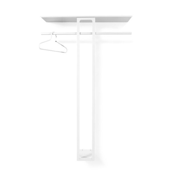 Biały stalowy wieszak ścienny z półką 100 cm Luno Large – Spinder Design-image-3