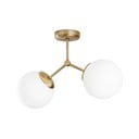 Biała/w kolorze mosiądzu lampa sufitowa ze szklanym kloszem 15x44 cm Damar – Opviq lights