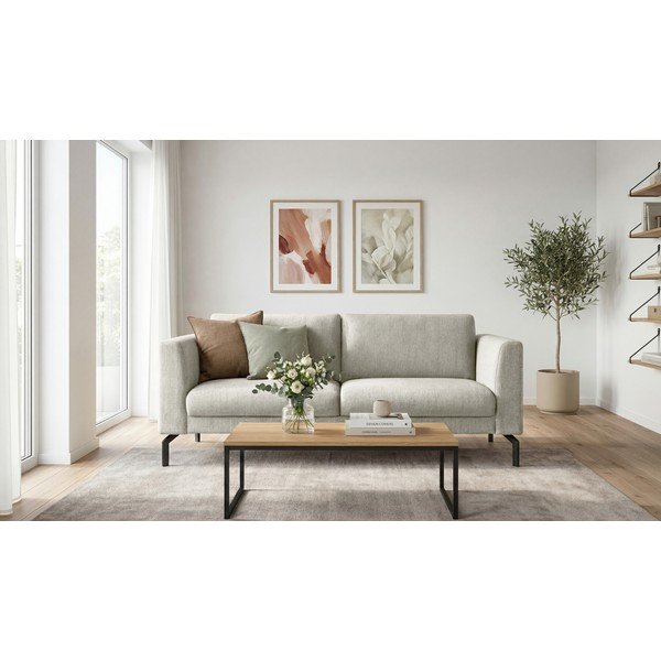 Beżowa sofa  z tkaniny szenilowej 165 cm Gomero – Scandic-image-1