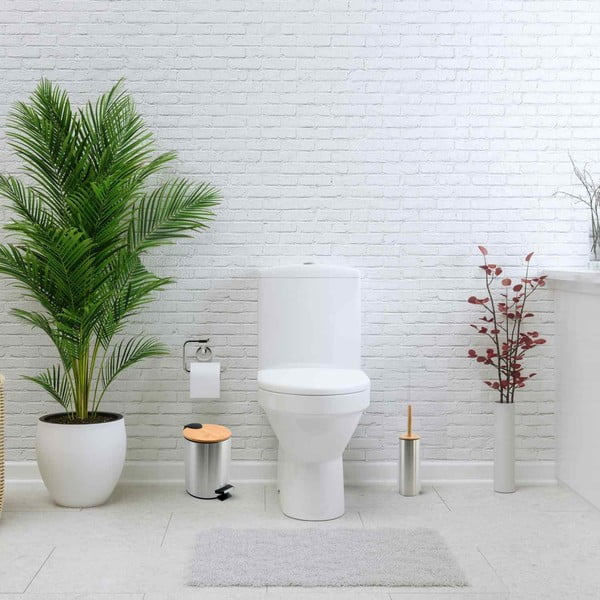 Stalowy kosz na śmieci z pedałem w kolorze matowego srebra 5 l   Adonis – Spirella-image-1