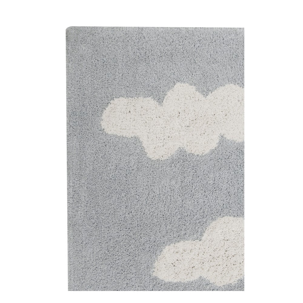 Szary dywan dziecięcy z mieszanki bawełny tkany ręcznie odpowiedni do prania 120x160 cm Clouds Grey – Lorena Canals (zdjęcie 6)