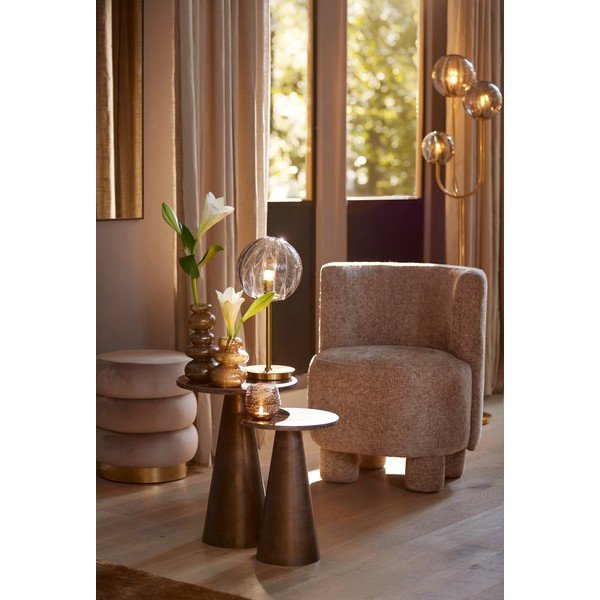 Okrągły stolik z marmurowym blatem ø 29 cm Ynez – Light & Living-image-1