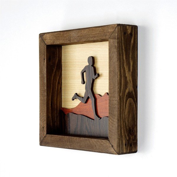Drewniany obraz Kate Louise Running Man, 16x16 cm-image-2