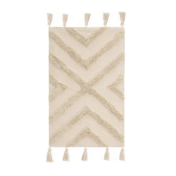 Kremowy bawełniany dywan odpowiedni do prania 50x80 cm – Casa Selección