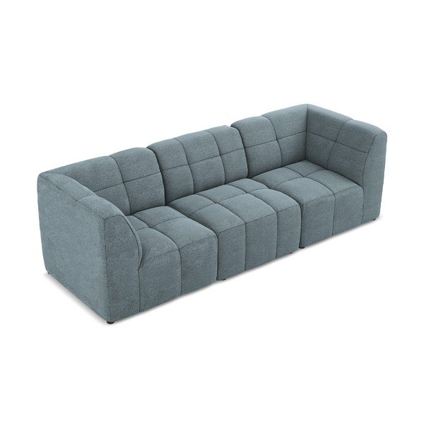 Niebieska sofa z materiału bouclé 255 cm Aloha – Makamii-image-2