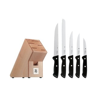 Komplet 5 noży ze stali nierdzewnej ze stojakiem WMF Cromargan® Classic