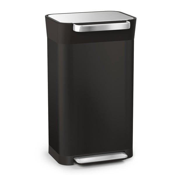 Czarny stalowy kosz na śmieci z pedałem 30 l Titan – Joseph Joseph