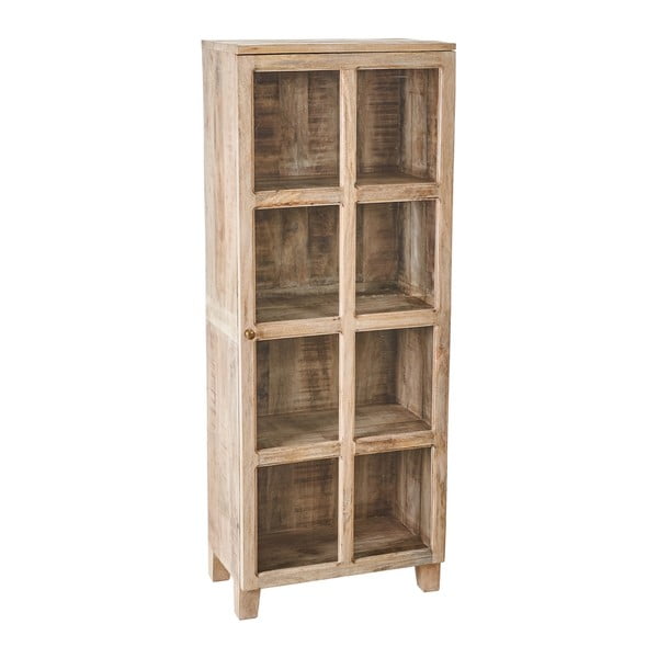 Witryna z litego drewna mango w naturalnym kolorze 60x157,5 cm – Ixia