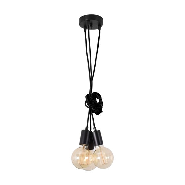 Czarna lampa wisząca z 3 żarówkami Filament Style Spider Lamp