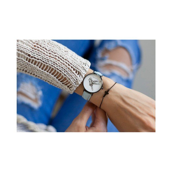 Zegarek damski z jasnoniebieskim paskiem ze skóry Emily Westwood-image-1