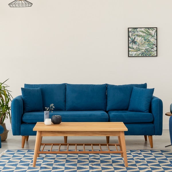Ciemnoniebieska sofa 215 cm Sofia – Balcab Home-image-4