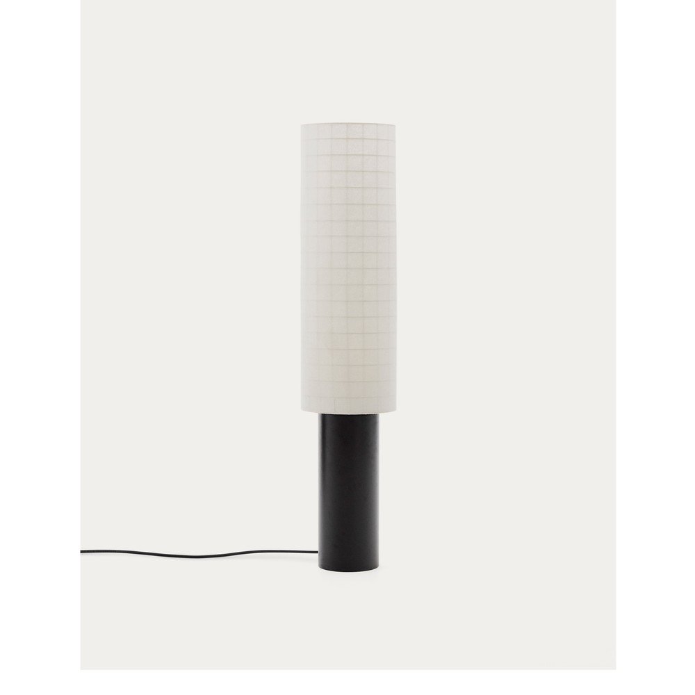 Biało-czarna lampa stojąca z tekstylnym kloszem (wysokość 142 cm) Dulan – Kave Home (zdjęcie 7)