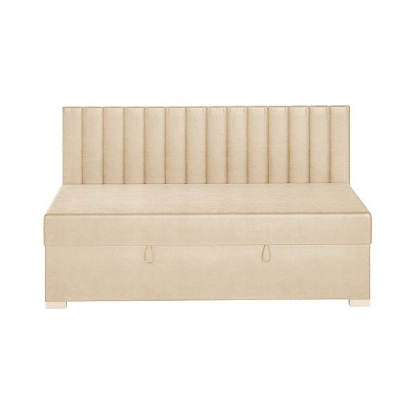 Beżowe łóżko dziecięce ze schowkiem i materacem 90x200 cm Chill – Ghado