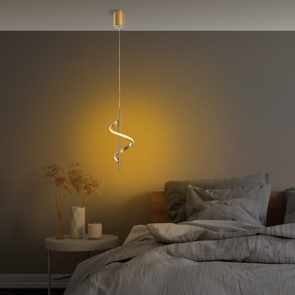 Lampa wisząca LED w kolorze złota ø 16 cm Likma – Opviq lights-image-2