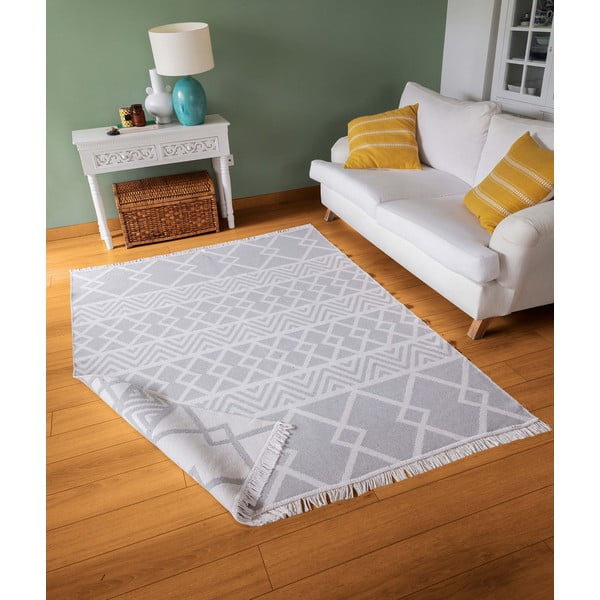 Biało-szary bawełniany dywan Oyo home Duo, 160 x 230 cm-image-2