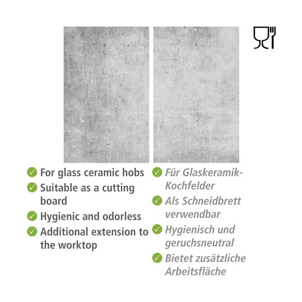 Płyty ochronne na kuchenkę ze szkła hartowanego zestaw 2 szt.  52x30 cm Concrete – Allstar-image-4