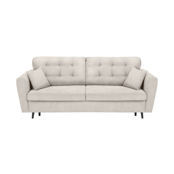 Jasnoszara 3-osobowa sofa rozkładana ze schowkiem Cosmopolitan Design Lyon