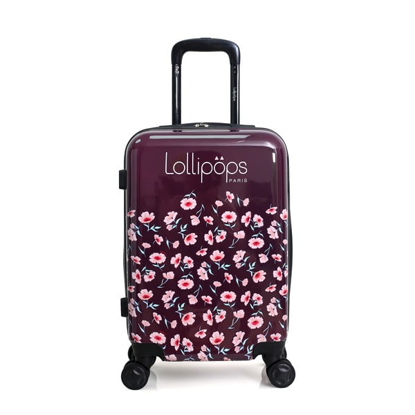 Fioletowo-różowa walizka fakturowana z 4 kółkami Lollipops Poppy
