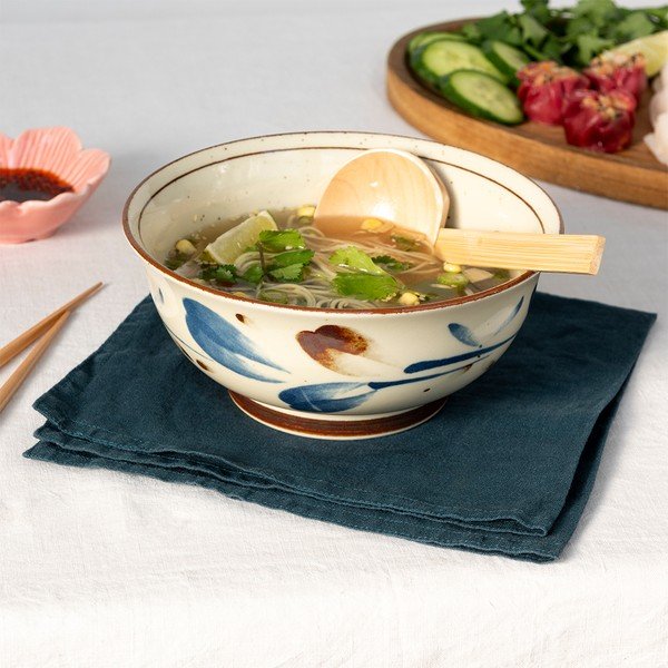 Niebiesko-beżowa porcelanowa miska na ramen 1 l Breeze – Rex London-image-3