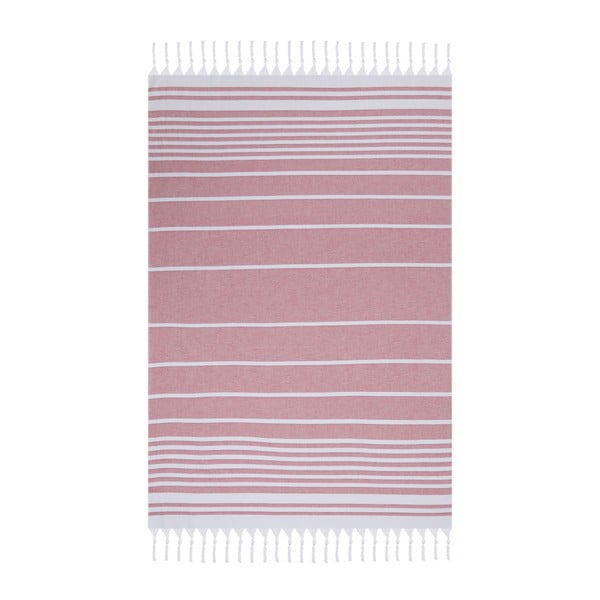Różowy ręcznik plażowy Fouta, 170x100 cm