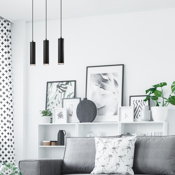 Czarna lampa wisząca − LAMKUR-image-1