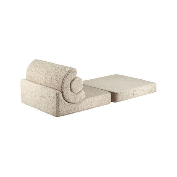 Jasnobrązowy fotel dziecięcy z materiału bouclé Flipster – Wigiwama-image-2