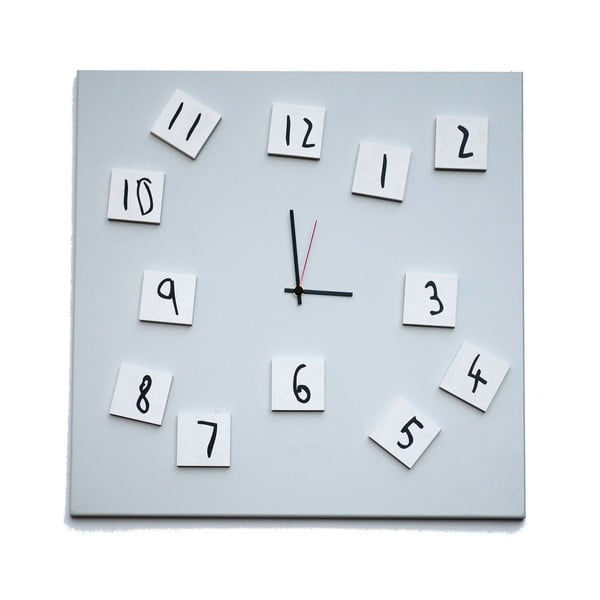 Zegar ścienny dESIGNoBJECT.it Changing Clock White, 50 x 50 cm 