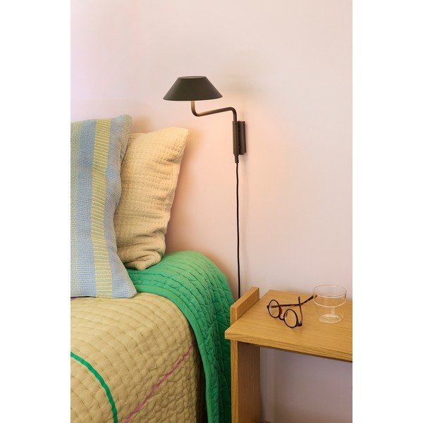 Czarny metalowy kinkiet LED ze ściemniaczem do kontaktu ø 30 cm Cover – Hübsch-image-1