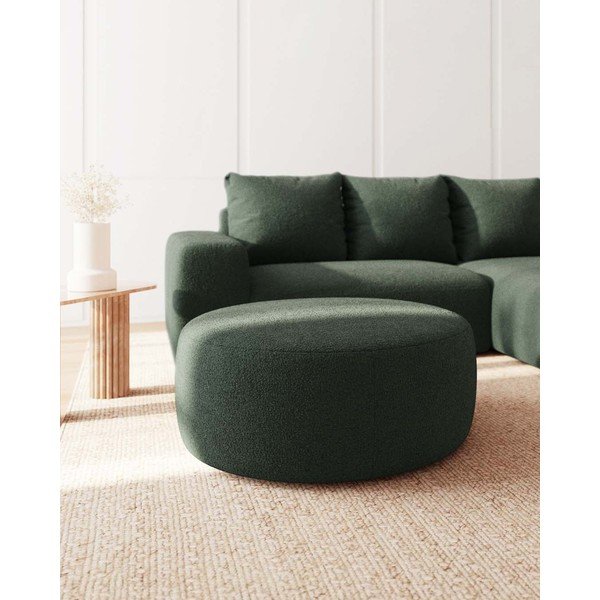 Zielony puf z materiału bouclé Bouclé Feiro – MESONICA-image-2
