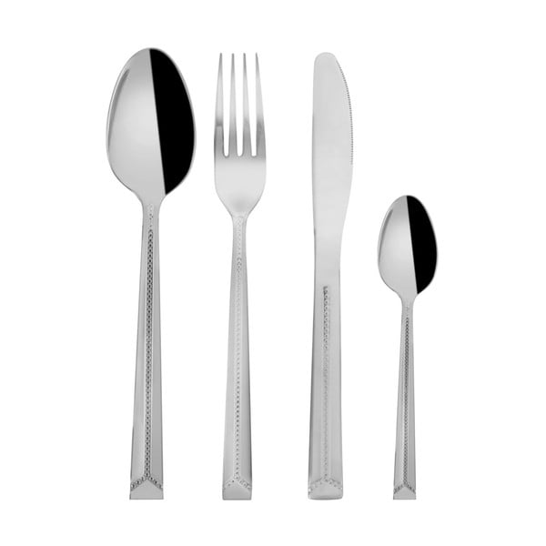 Sztućce 24 szt. ze stali nierdzewnej w kolorze srebra Bright – Orion