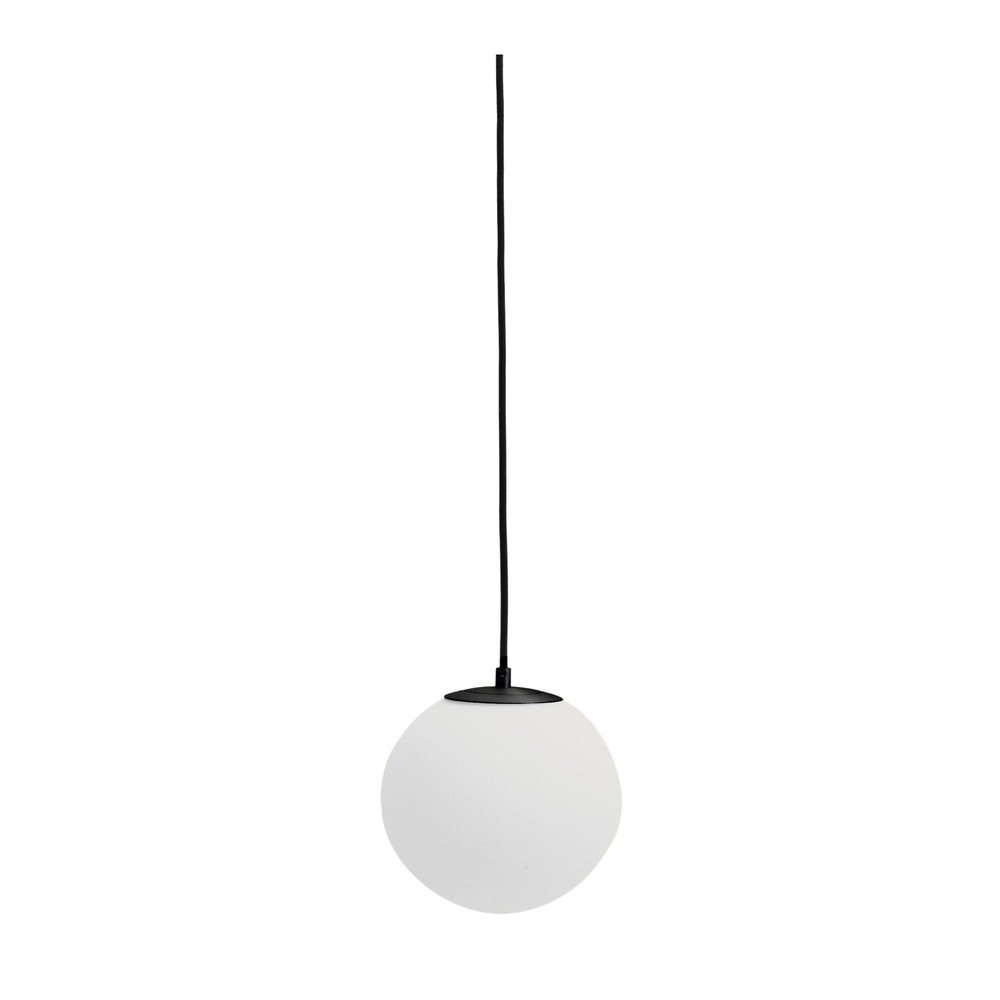Biała/czarna metalowa lampa wisząca ze szklanym kloszem ø 15 cm Brisia – Kave Home