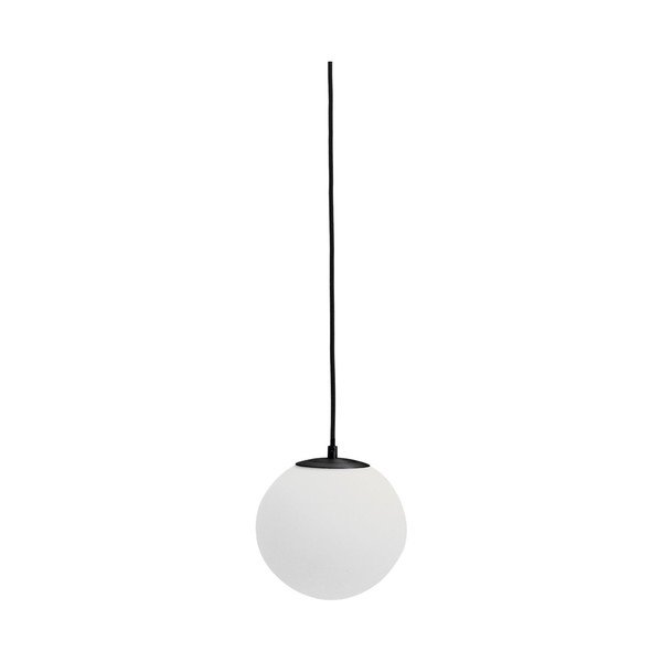 Biała/czarna metalowa lampa wisząca ze szklanym kloszem ø 15 cm Brisia – Kave Home