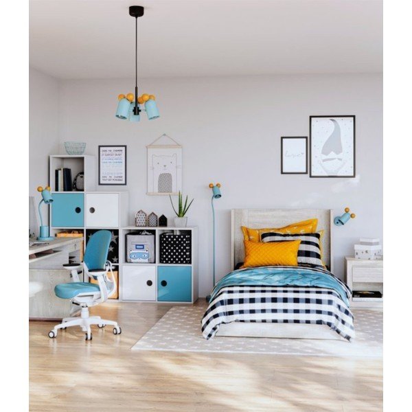 Jasnoniebieska lampa stołowa z metalowym kloszem (wysokość 50 cm) Mouse – GTV-image-2