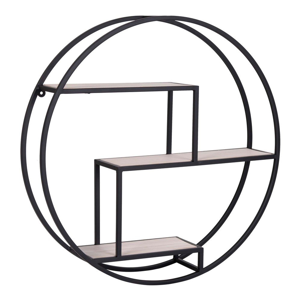 Czarno-naturalna wielopoziomowa półka z litego drewna paulowni 62 cm Rotterdam – House Nordic
