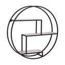 Czarno-naturalna wielopoziomowa półka z litego drewna paulowni 62 cm Rotterdam – House Nordic