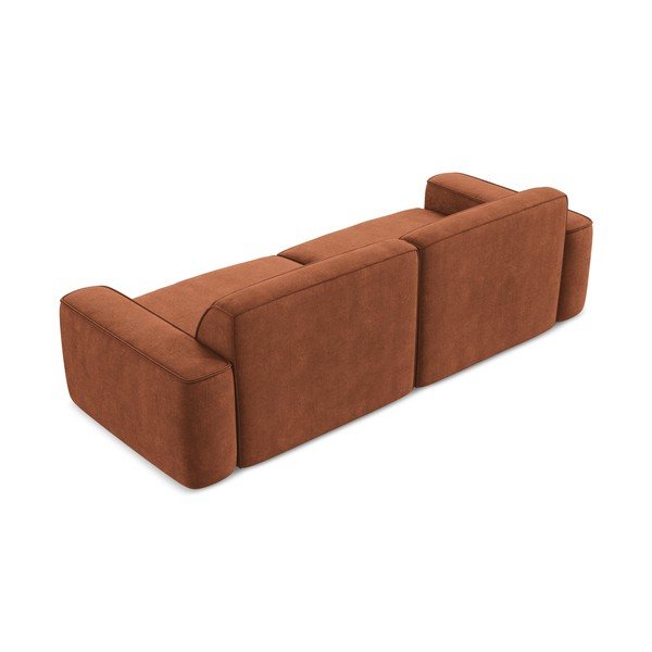 Sofa z tkaniny szenilowej w kolorze terakoty 244 cm Omao – Makamii-image-3