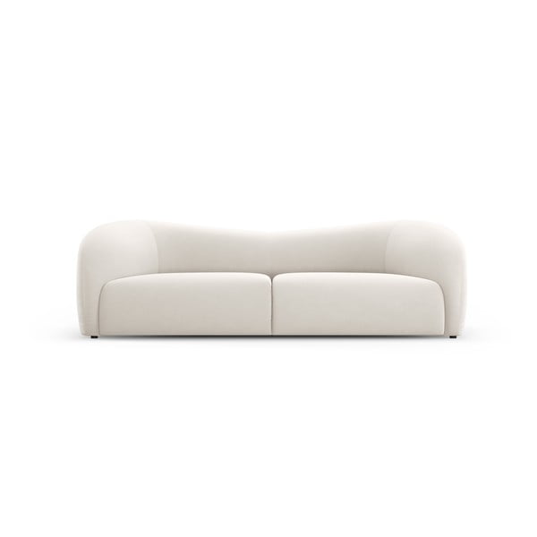 Biała aksamitna sofa 237 cm Santi – Interieurs 86