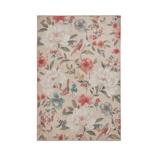 Beżowy dywan odpowiedni do prania 122x170 cm Pipa Floral – Catherine Lansfield