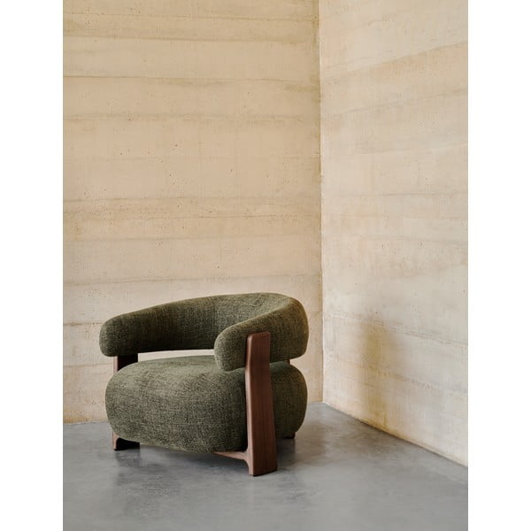 Zielony fotel z tkaniny szenilowej Granite – Kave Home-image-1