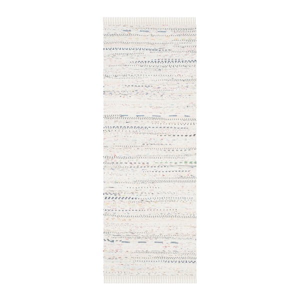 Biały chodnik bawełniany Safavieh Elena, 68x182 cm