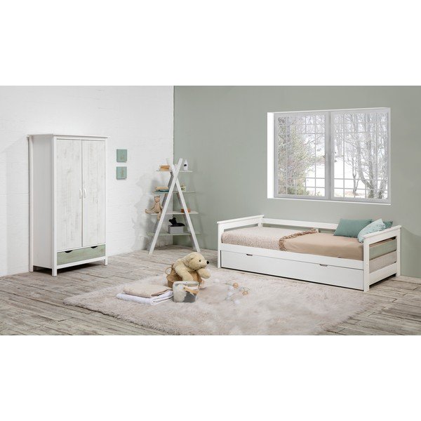 Biały regał dziecięcy z konstrukcją z drewna sosnowego Marckeric Perlé-image-1