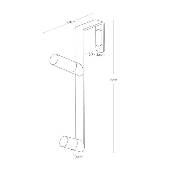 Czarny metalowy wieszak na drzwi 1,5 cm Tower – YAMAZAKI-image-4