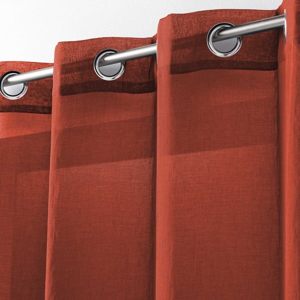 Firanka w kolorze terakoty 140x240 cm Telma – douceur d'intérieur-image-1