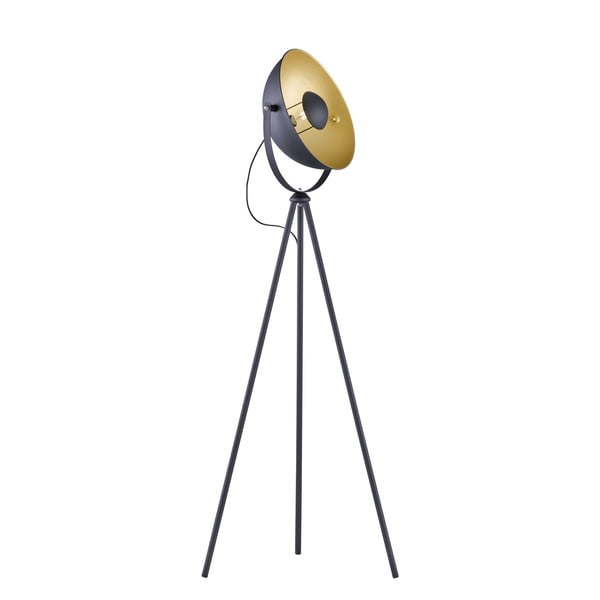 Ciemnoszara metalowa lampa stojąca Trio Chewy, wys. 160 cm