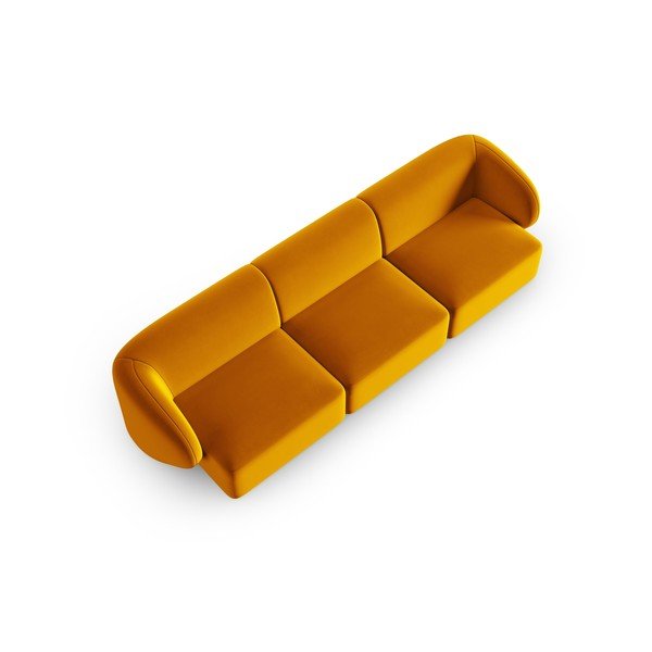 Musztardowa aksamitna sofa 266 cm Paolo – Milo Casa-image-1